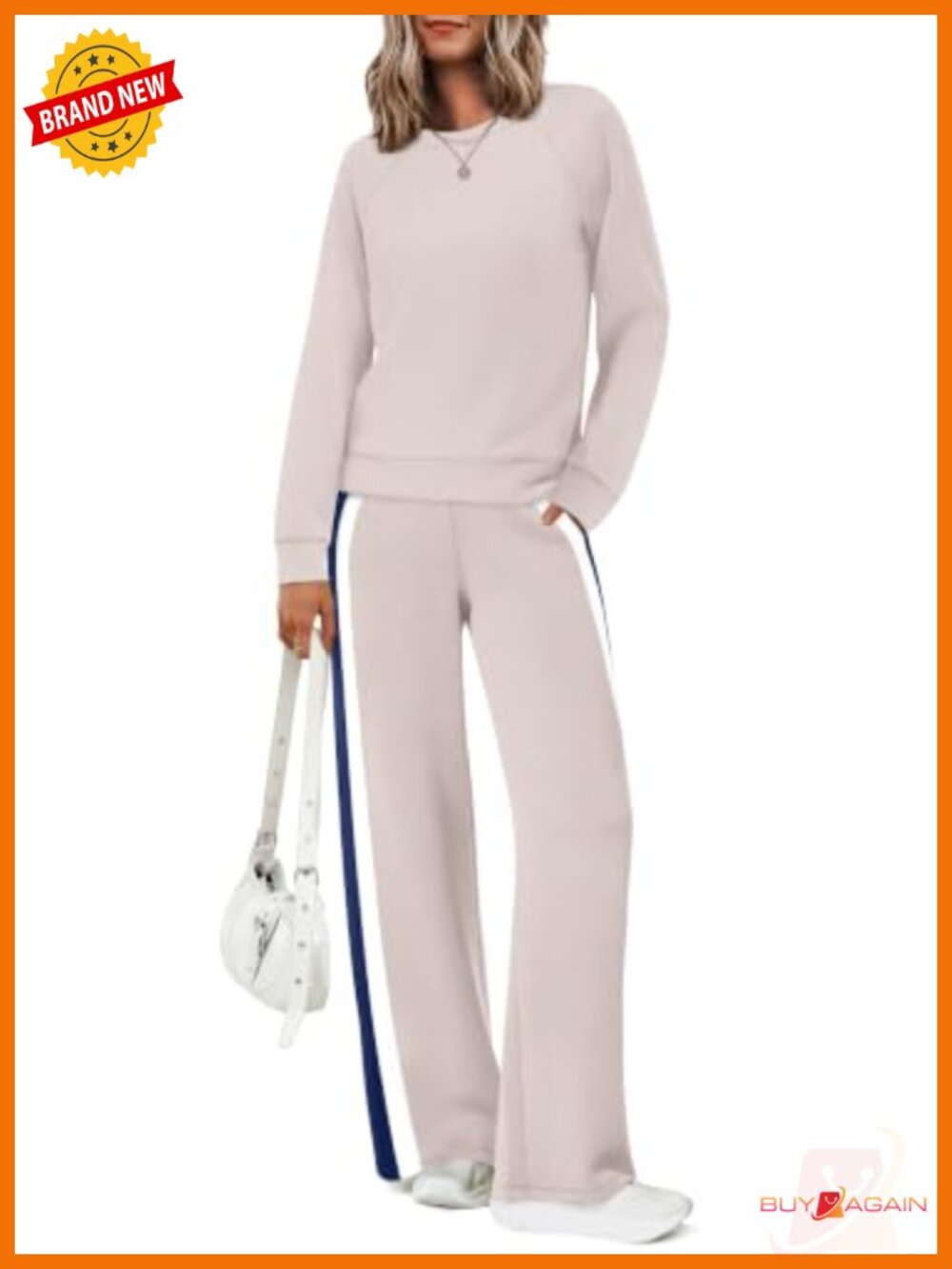 Women 2 Piece Tracksuit Set Wide Leg Pants Pullover Sweatshirt Lounge Set